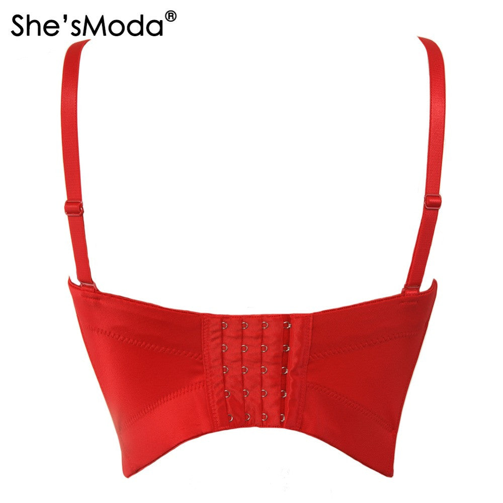 Basic Smooth Cut Cross Spandex Push Up Bralete Bustier Bra Cropped Top Vest - Sins & Temptations