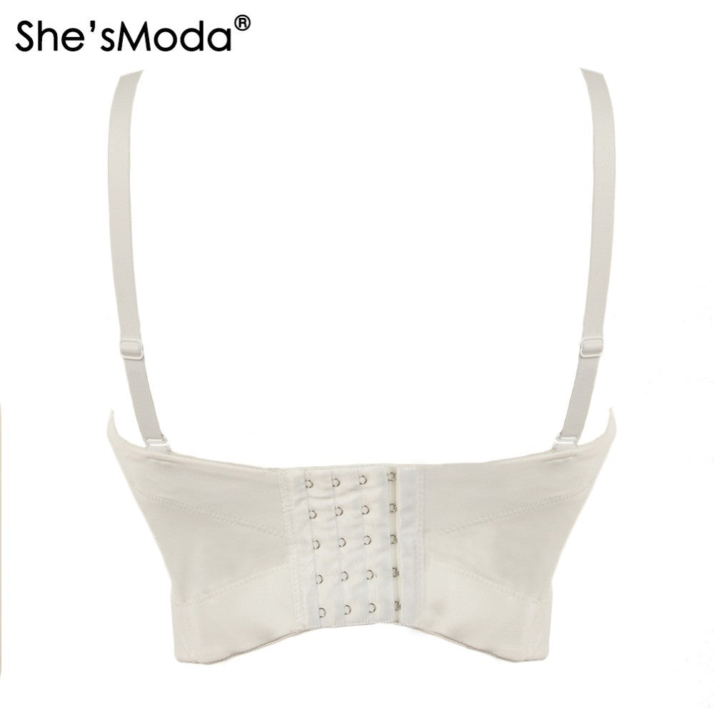 Basic Smooth Cut Cross Spandex Push Up Bralete Bustier Bra Cropped Top Vest - Sins & Temptations