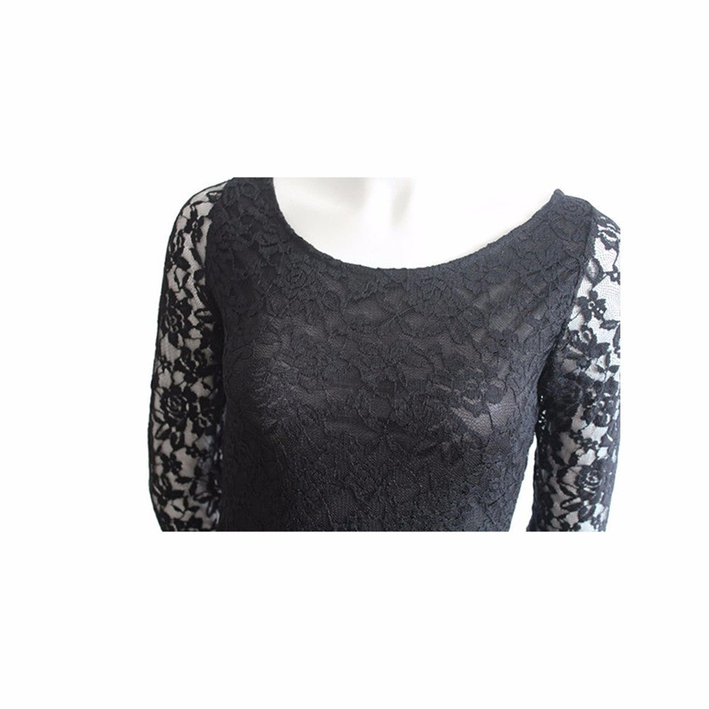 Black Purple Half Sleeve Maxi Full Lace Summer Style Dress - Sins & Temptations