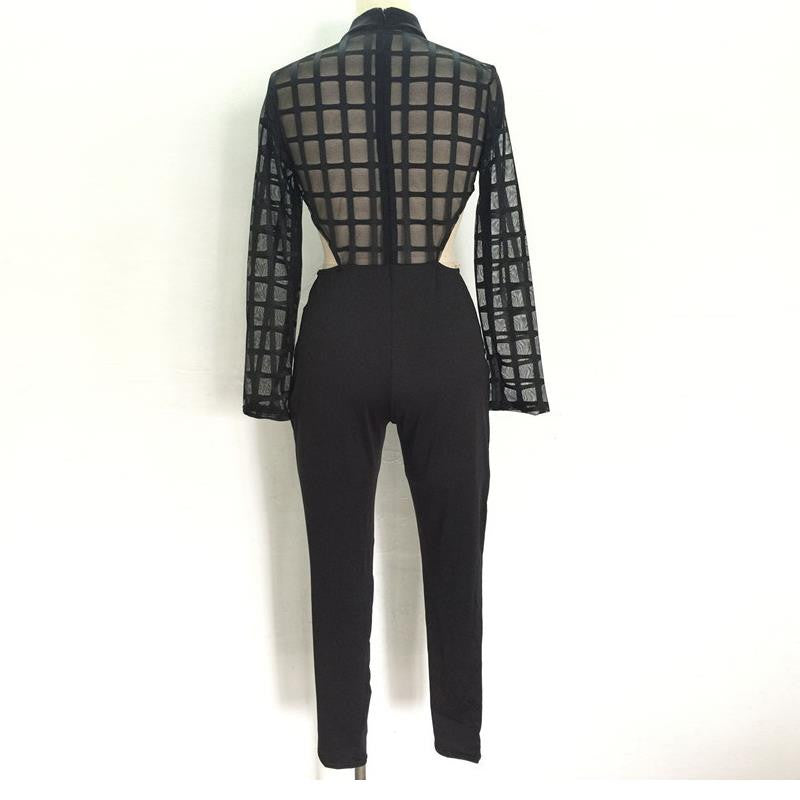 New Sexy Femina Sexy Round Neck Women Keyhole One-piece Skinny Mesh Romper - Sins & Temptations