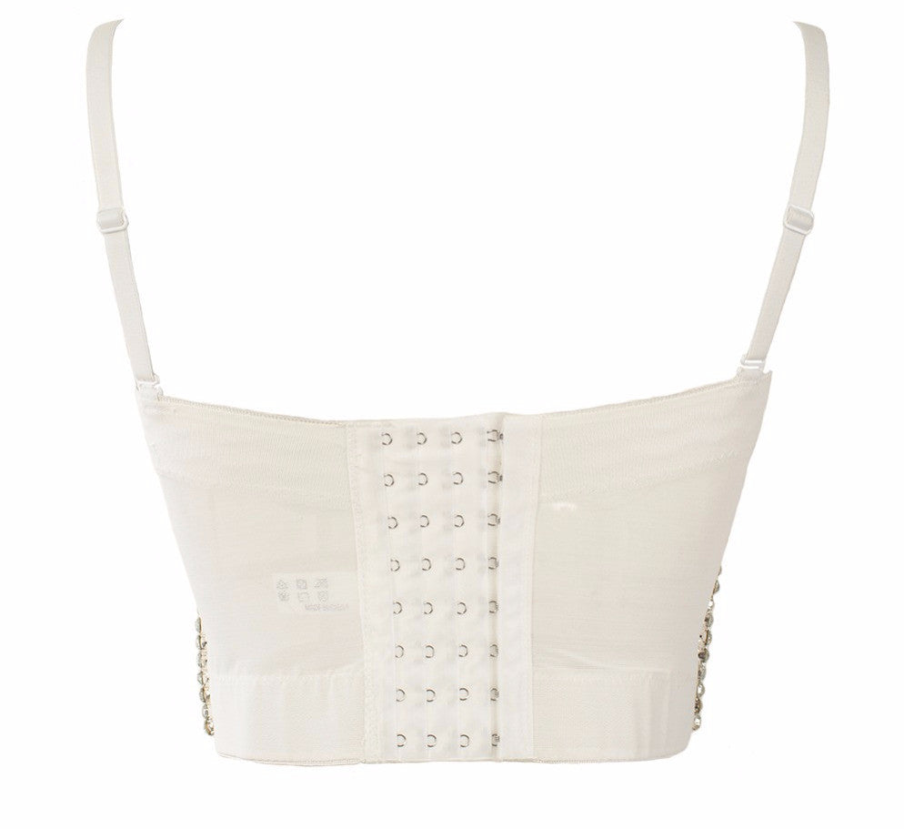 Luxury Jewel Diamond Chain Bralete Bustier Bra Cropped Top Vest - Sins & Temptations
