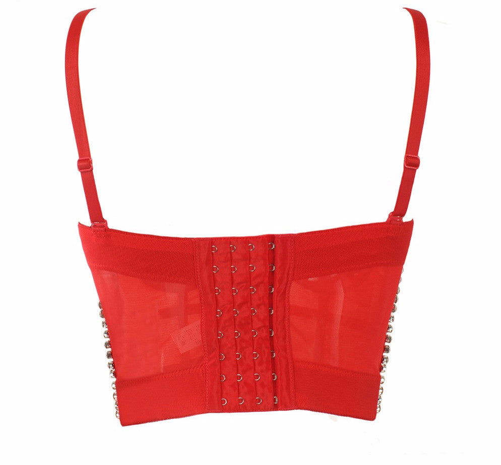 Luxury Jewel Diamond Chain Bralete Bustier Bra Cropped Top Vest - Sins & Temptations