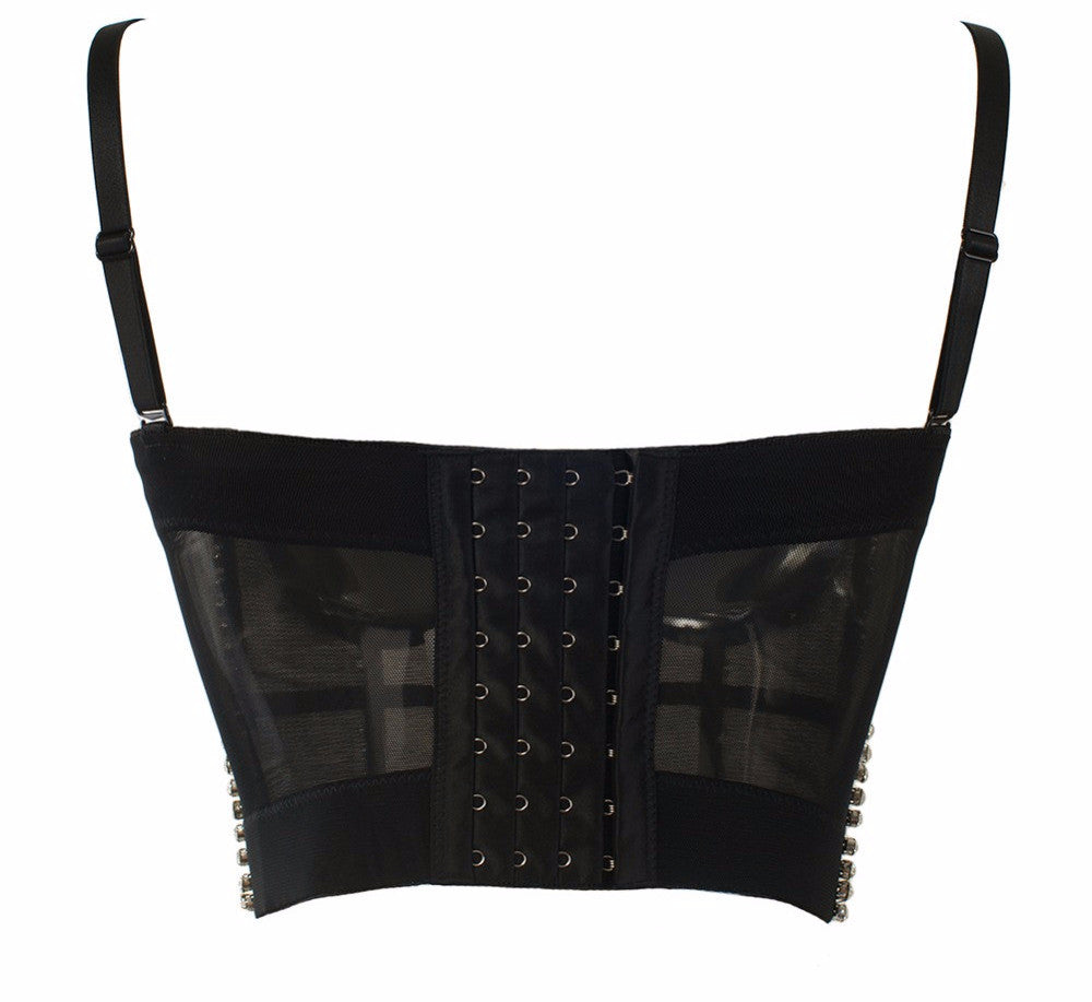 Luxury Jewel Diamond Chain Bralete Bustier Bra Cropped Top Vest - Sins & Temptations