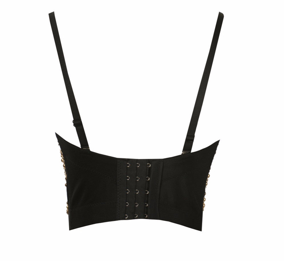 New Pearls Diamond Bead Bralette Women's Bustier Bra Cropped Top Vest - Sins & Temptations