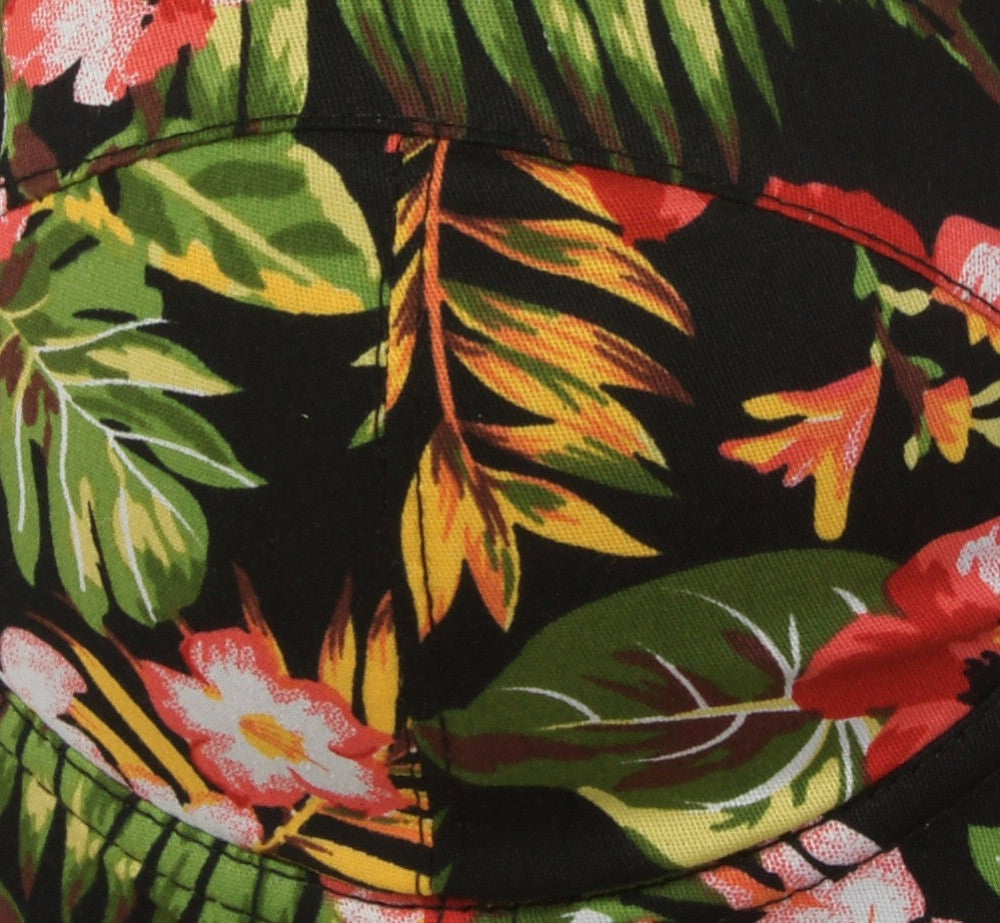 Summer Palm & Floral Print Back Zipper Push Up Bralete Bustier Bra Cropped Top - Sins & Temptations