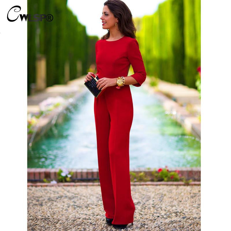Top Fashion Brand Jumpsuit Summer Sexy Backless Bodysuit Long Sleeve Elegant Rompers - Sins & Temptations