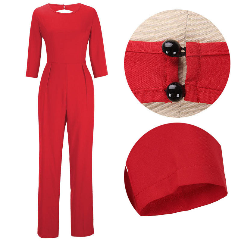 Top Fashion Brand Jumpsuit Summer Sexy Backless Bodysuit Long Sleeve Elegant Rompers - Sins & Temptations