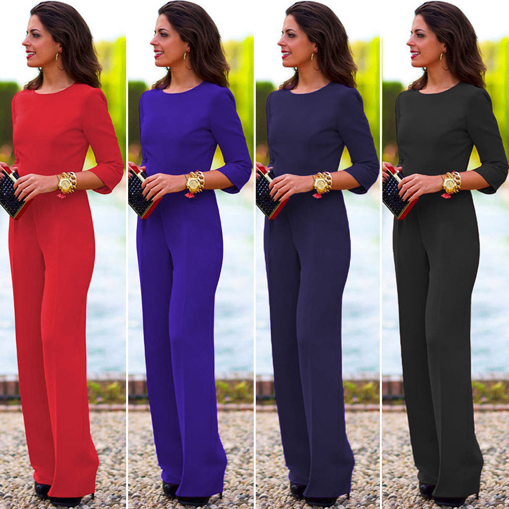 Top Fashion Brand Jumpsuit Summer Sexy Backless Bodysuit Long Sleeve Elegant Rompers - Sins & Temptations