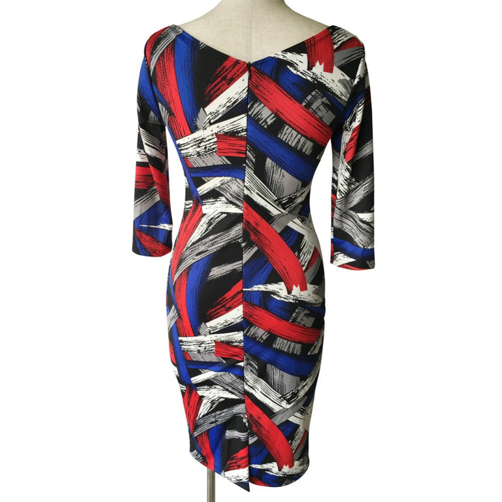 Women Back V Sheath Dress Knee Length Bodycon Pencil Dress - Sins & Temptations