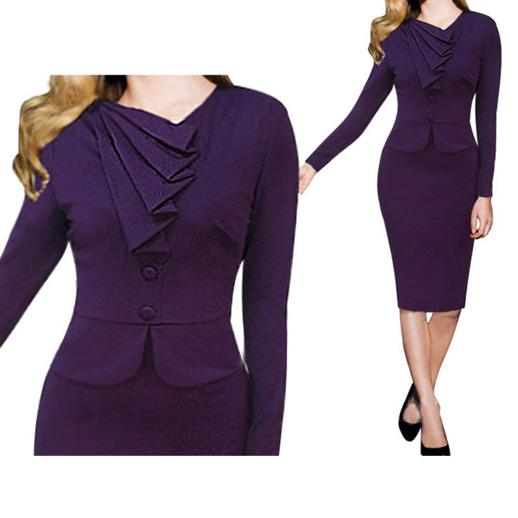 Women Work Wear Dress for Office Draped Knee Length Pencil Dress - Sins & Temptations