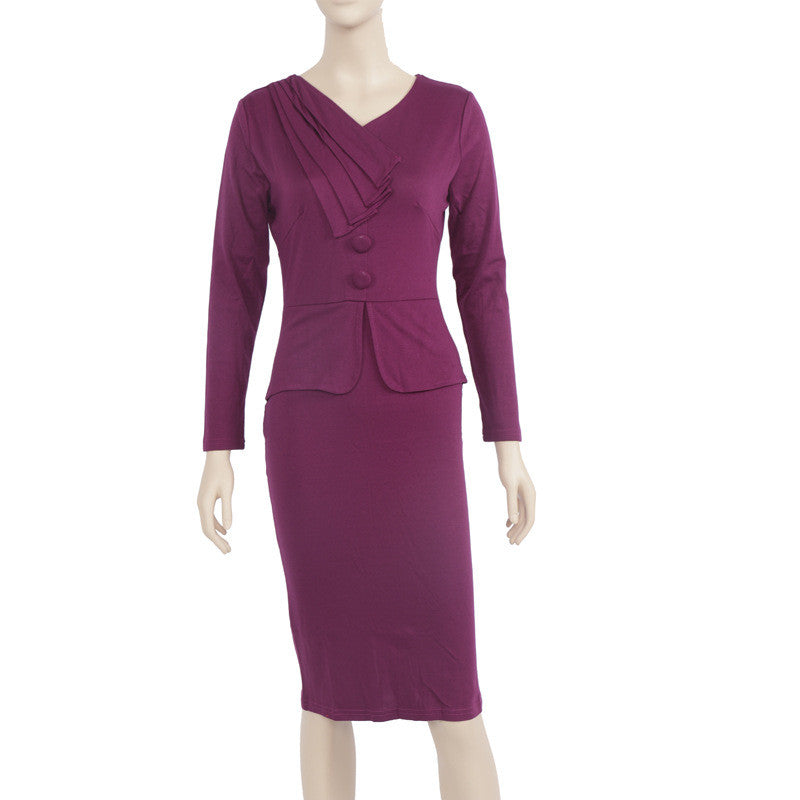 Women Work Wear Dress for Office Draped Knee Length Pencil Dress - Sins & Temptations