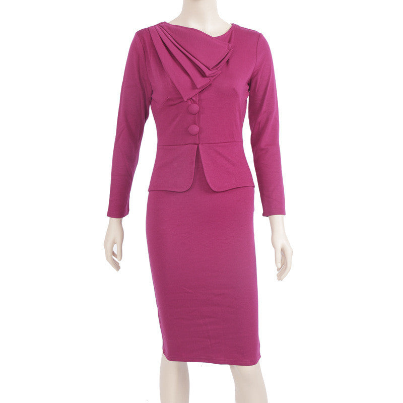 Women Work Wear Dress for Office Draped Knee Length Pencil Dress - Sins & Temptations