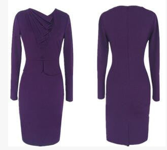 Women Work Wear Dress for Office Draped Knee Length Pencil Dress - Sins & Temptations