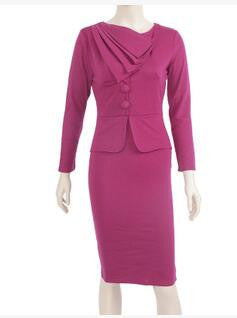 Women Work Wear Dress for Office Draped Knee Length Pencil Dress - Sins & Temptations