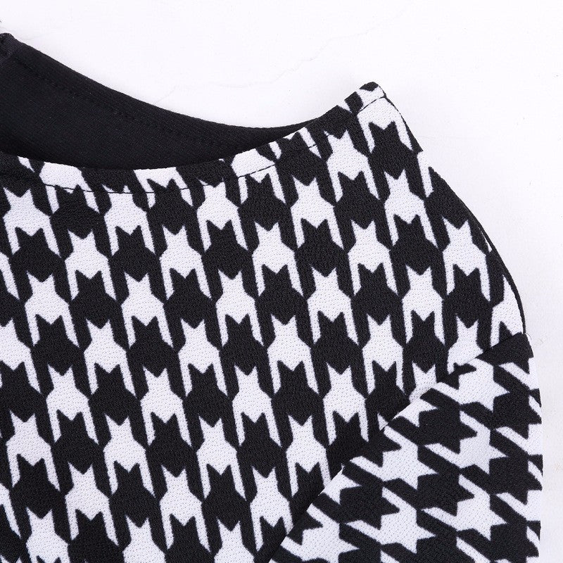 Zippers Plaid Dress Women Work Wear Busines Casual 3/4 Sleeve Bodyon Dress - Sins & Temptations