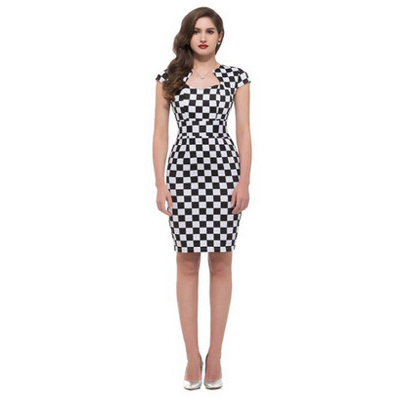 Female Vintage Work Wear Dress Business Party Casual Bodycon Pencil Dress - Sins & Temptations