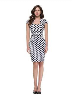 Female Vintage Work Wear Dress Business Party Casual Bodycon Pencil Dress - Sins & Temptations