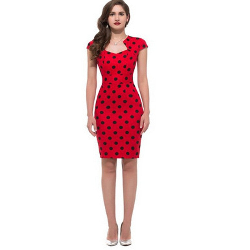 Female Vintage Work Wear Dress Business Party Casual Bodycon Pencil Dress - Sins & Temptations