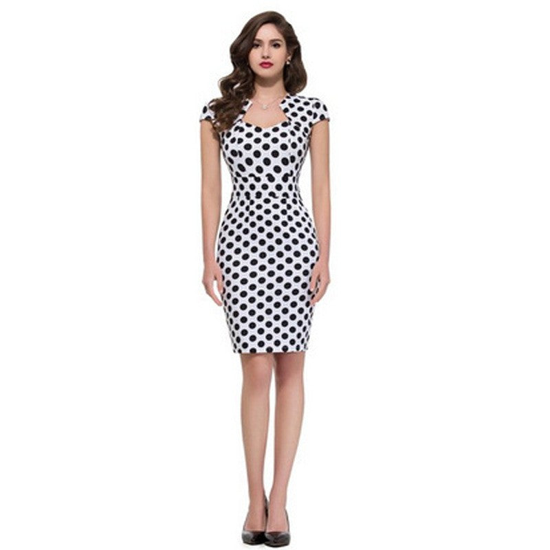 Female Vintage Work Wear Dress Business Party Casual Bodycon Pencil Dress - Sins & Temptations