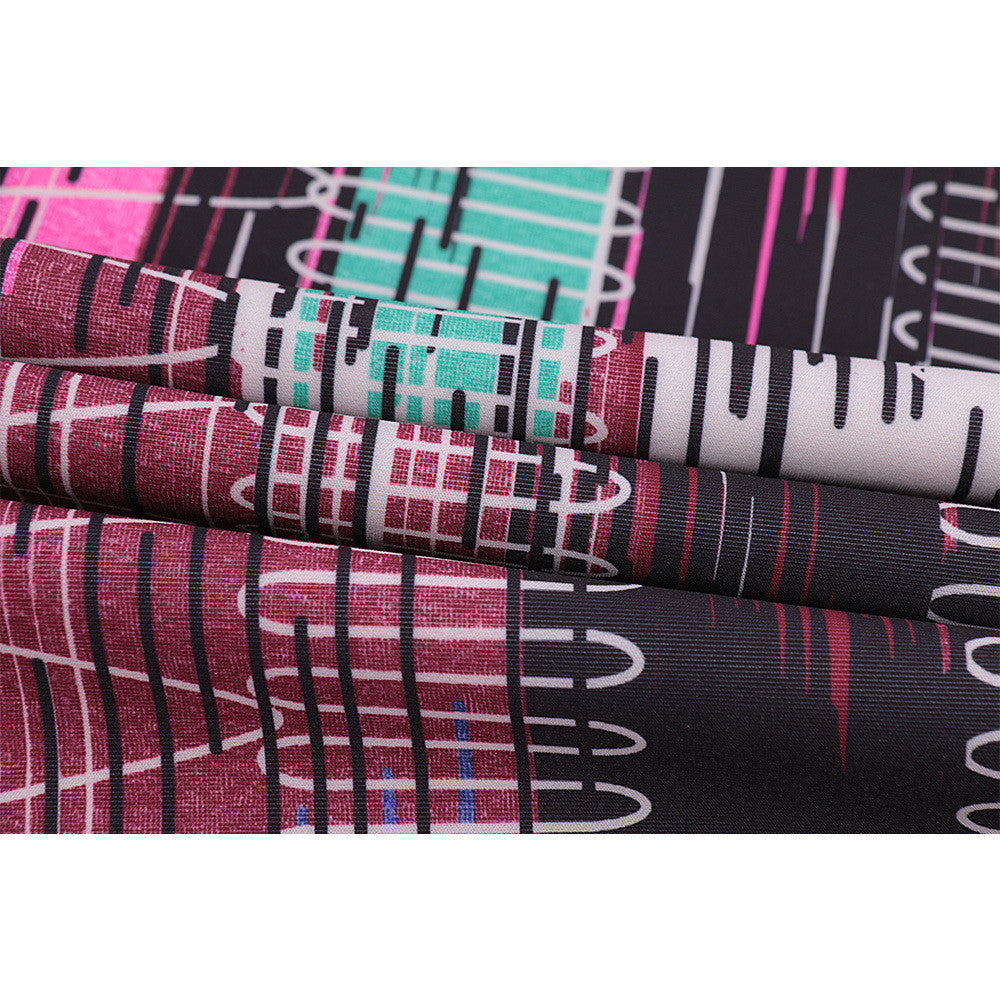 Retro Spring Dress Round Neck Long Sleeve Printed Pencil Dresses Office Work Plaid vestido - Sins & Temptations