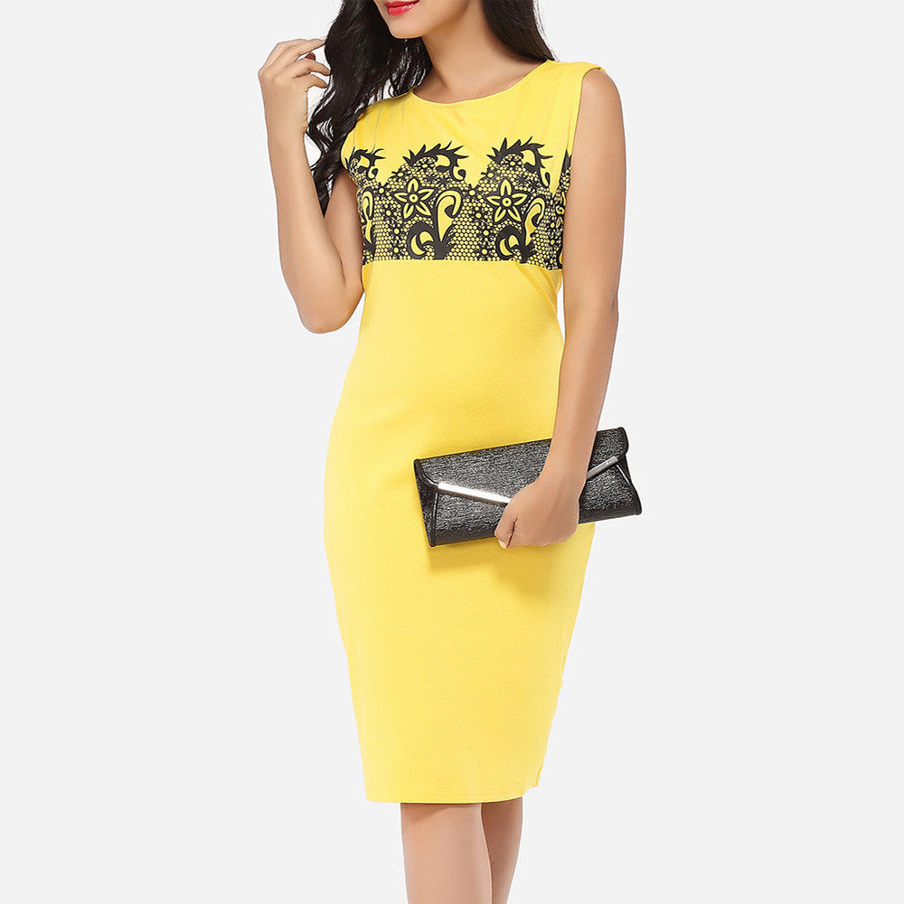 Pencil Formal Dress Work Wear Business Party Lace Knee Length Shealth Bodycon Dress - Sins & Temptations