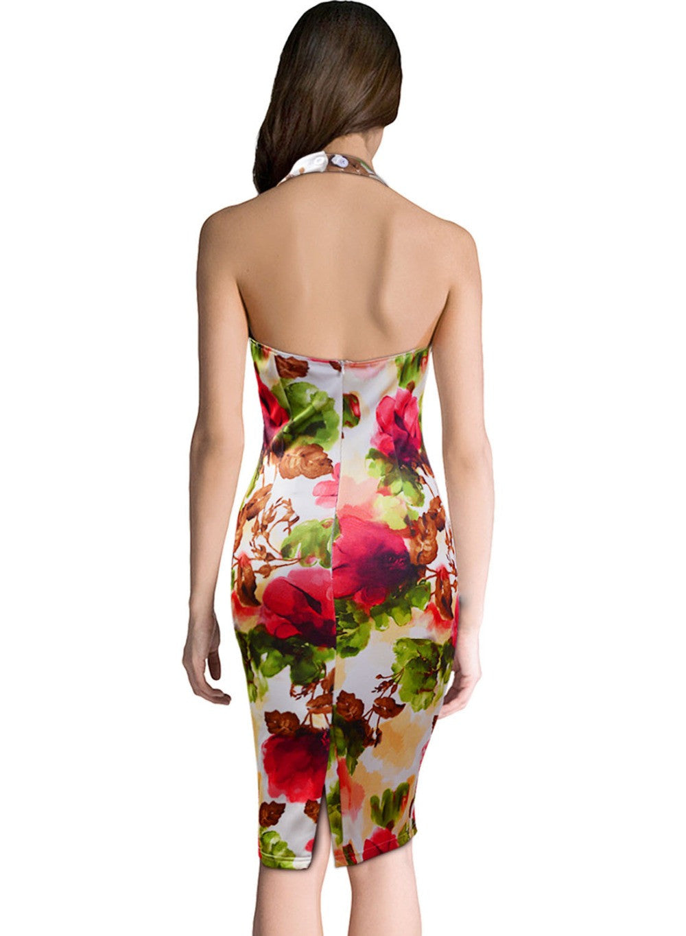 Sexy Summer Dress Workwear Business Party Casual Backless Floral Printed Bodycon Dress - Sins & Temptations