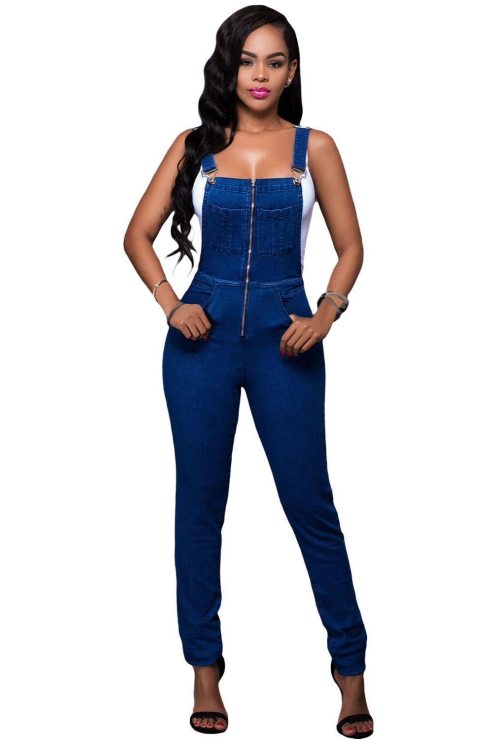Denim Jumpsuit Zipper Romper - Sins & Temptations