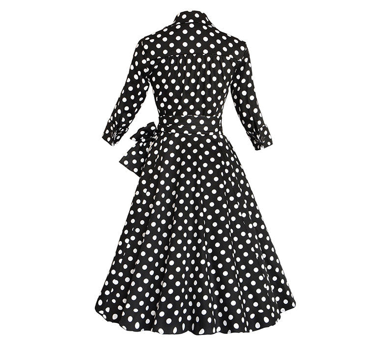 Sexy Autumn Dress Elegant Audrey Hepburn Half Sleeve Dress - Sins & Temptations