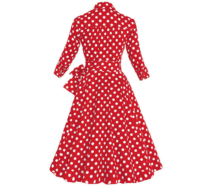 Sexy Autumn Dress Elegant Audrey Hepburn Half Sleeve Dress - Sins & Temptations