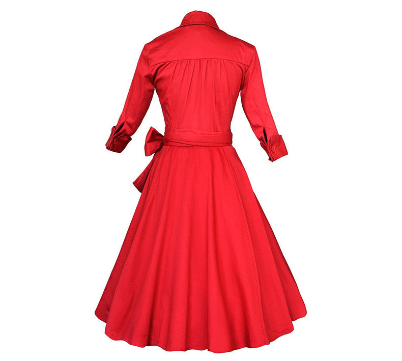 Sexy Autumn Dress Elegant Audrey Hepburn Half Sleeve Dress - Sins & Temptations