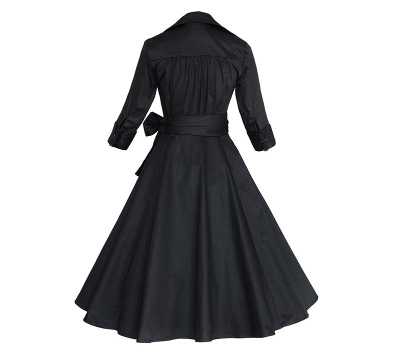 Sexy Autumn Dress Elegant Audrey Hepburn Half Sleeve Dress - Sins & Temptations