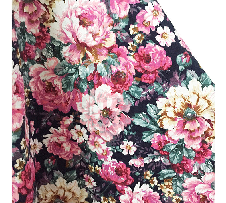 Vestidos Robe Full Sleeves Floral Print Elegant Retro Dress - Sins & Temptations
