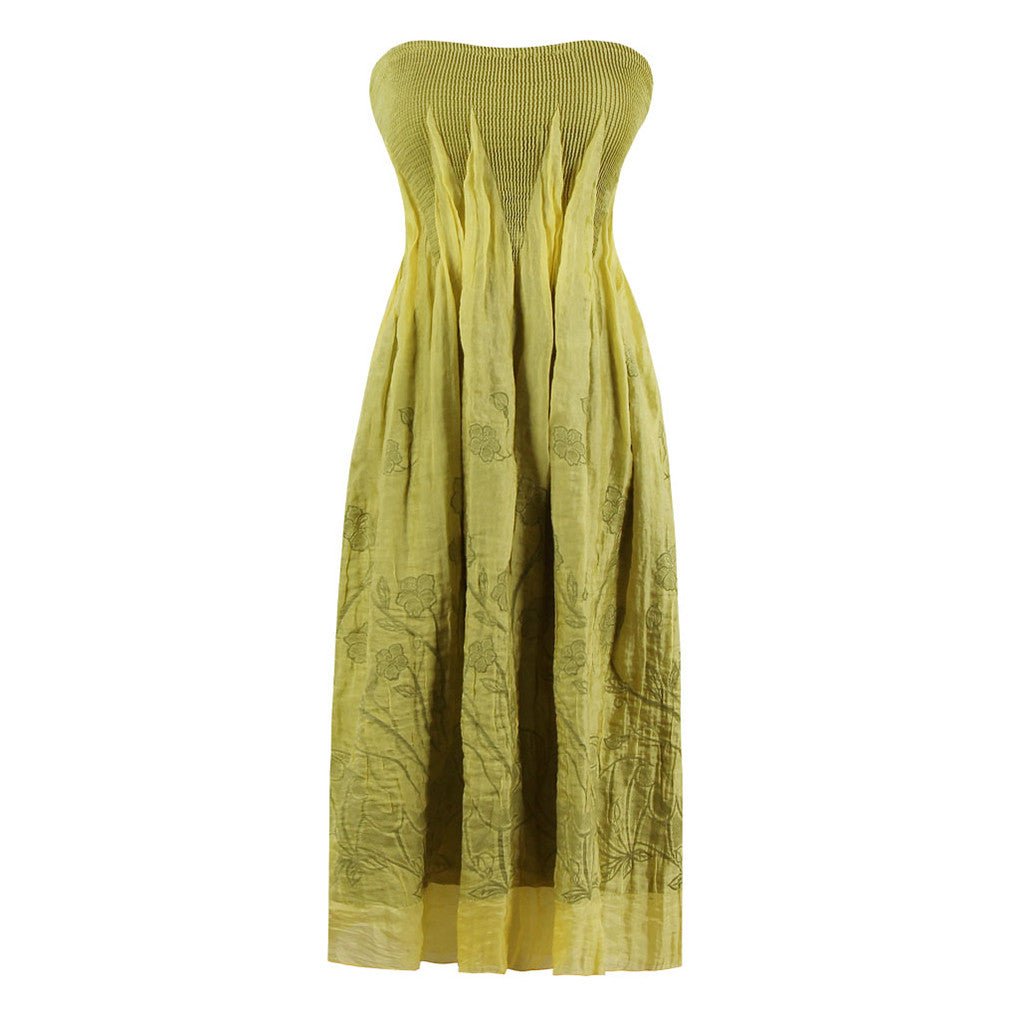 Women's Summer Dress Floral Strapless Casual Retro Bohemian Beach Dress Vestidos - Sins & Temptations