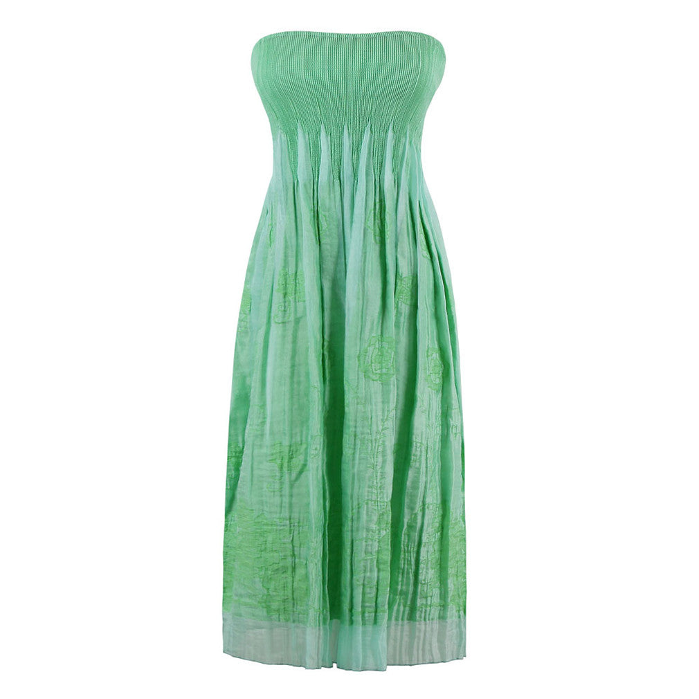 Women's Summer Dress Floral Strapless Casual Retro Bohemian Beach Dress Vestidos - Sins & Temptations