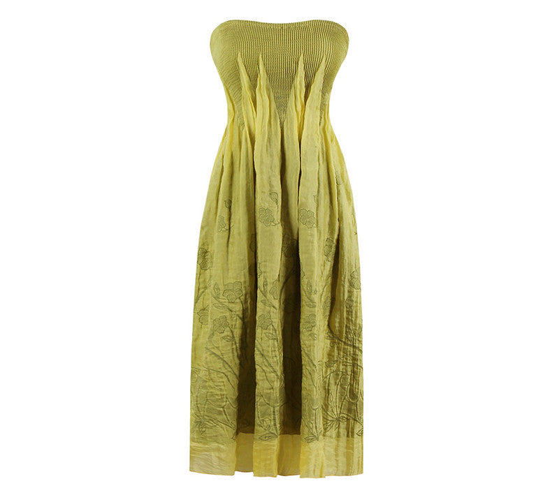 Women's Summer Dress Floral Strapless Casual Retro Bohemian Beach Dress Vestidos - Sins & Temptations