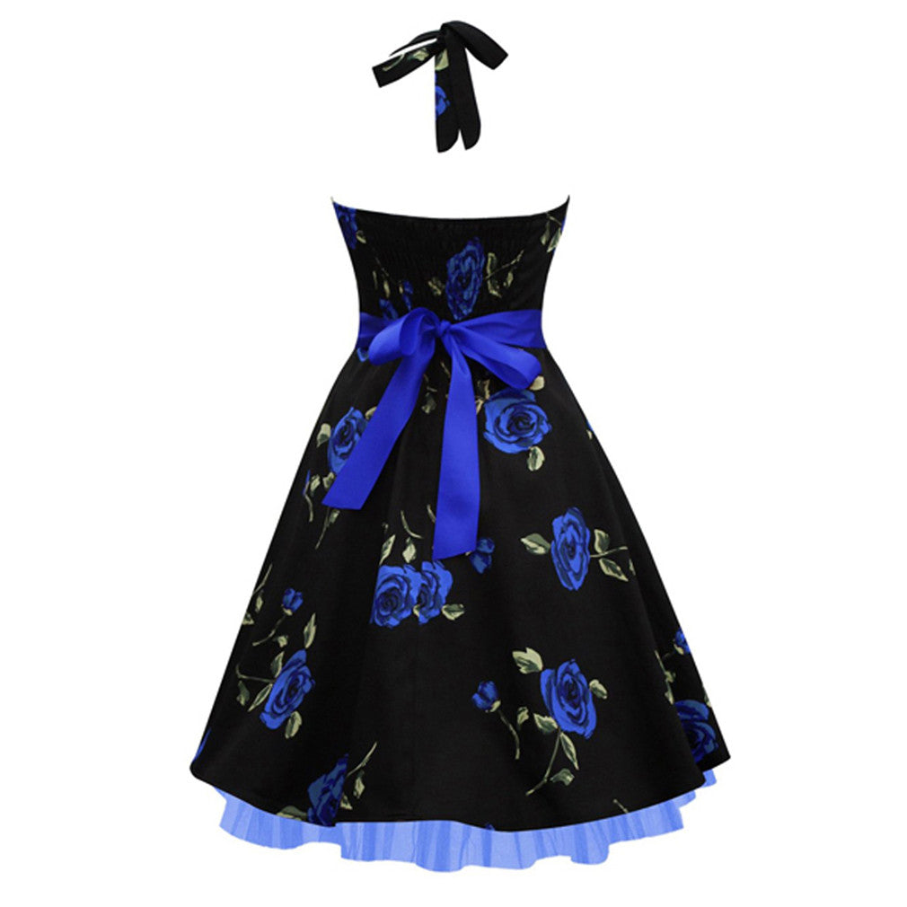 Floral Print Party Dress Print Dress Cotton Sleeveless Dress - Sins & Temptations