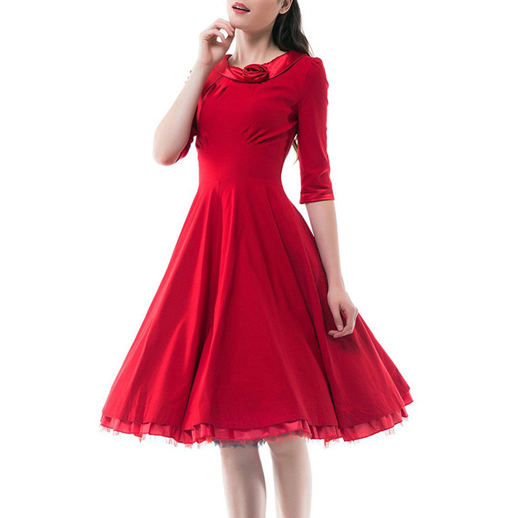 Women's Spring Dress Robe Half Sleeve Party Dress - Sins & Temptations