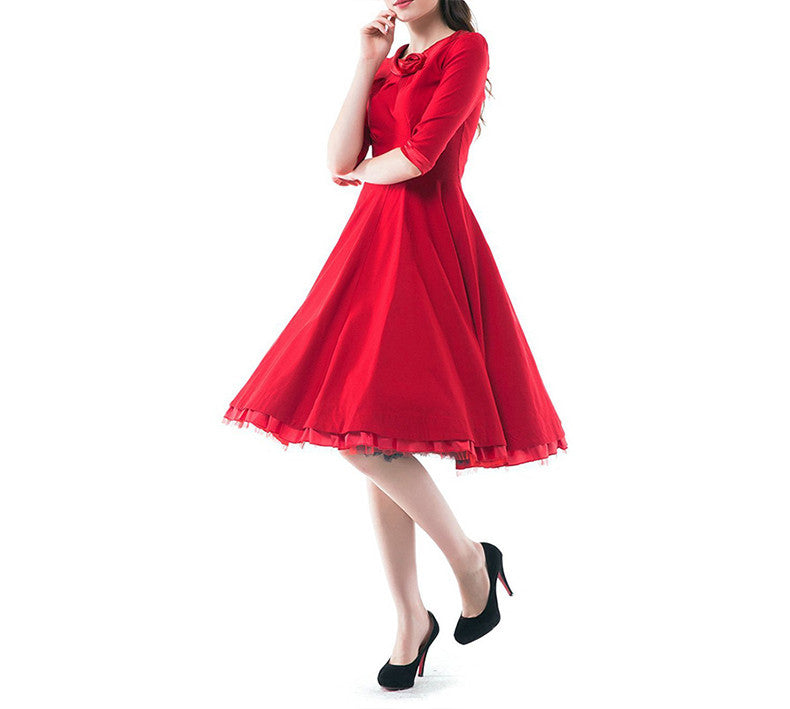 Women's Spring Dress Robe Half Sleeve Party Dress - Sins & Temptations