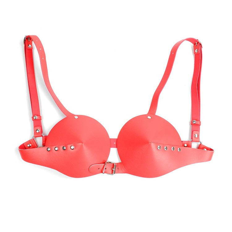 Fetish Breast Bondage Sexy pu Leather Bra - Sins & Temptations