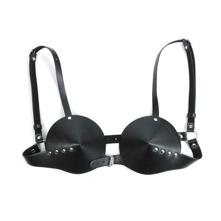 Fetish Breast Bondage Sexy pu Leather Bra - Sins & Temptations