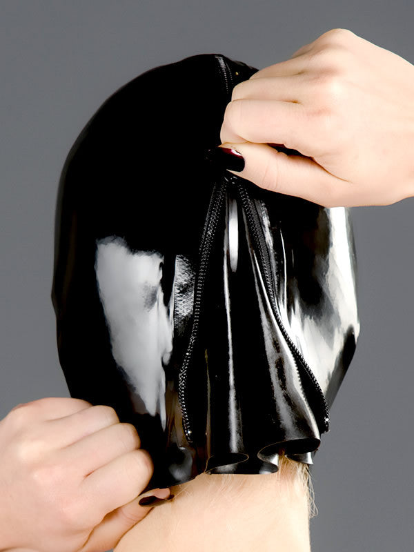 Latex Fetish Mask Rubber Hood Mask-Open Mouth and Pinhole Eyes - Sins & Temptations
