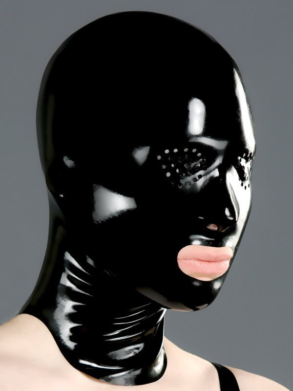 Latex Fetish Mask Rubber Hood Mask-Open Mouth and Pinhole Eyes - Sins & Temptations