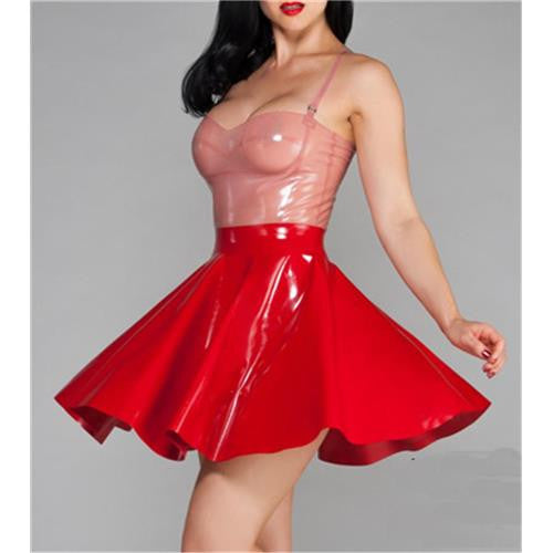 Transparent Pink Pure Latex Skirt Natural Latex Women's Sexy Clubwear - Sins & Temptations