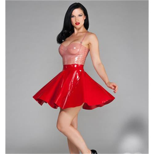 Transparent Pink Pure Latex Skirt Natural Latex Women's Sexy Clubwear - Sins & Temptations