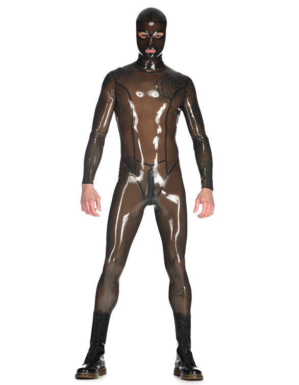 Semitransparent Pure Latex Bodysuit Enclosed Latex Rubber Catsuit - Sins & Temptations