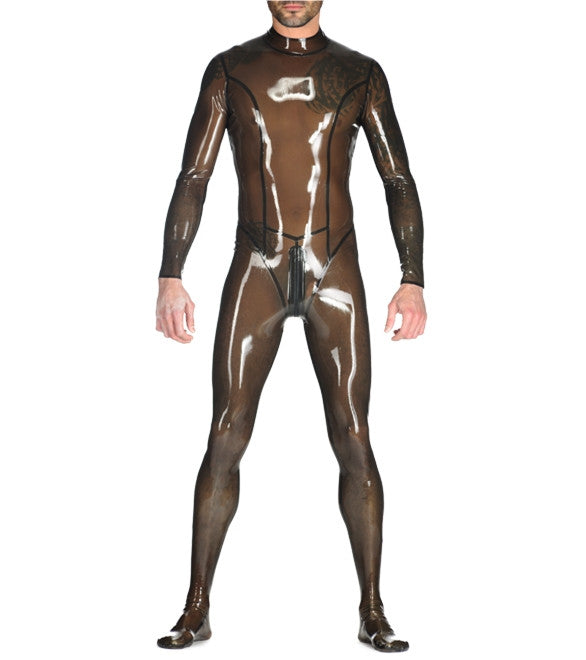 Semitransparent Pure Latex Bodysuit Enclosed Latex Rubber Catsuit - Sins & Temptations