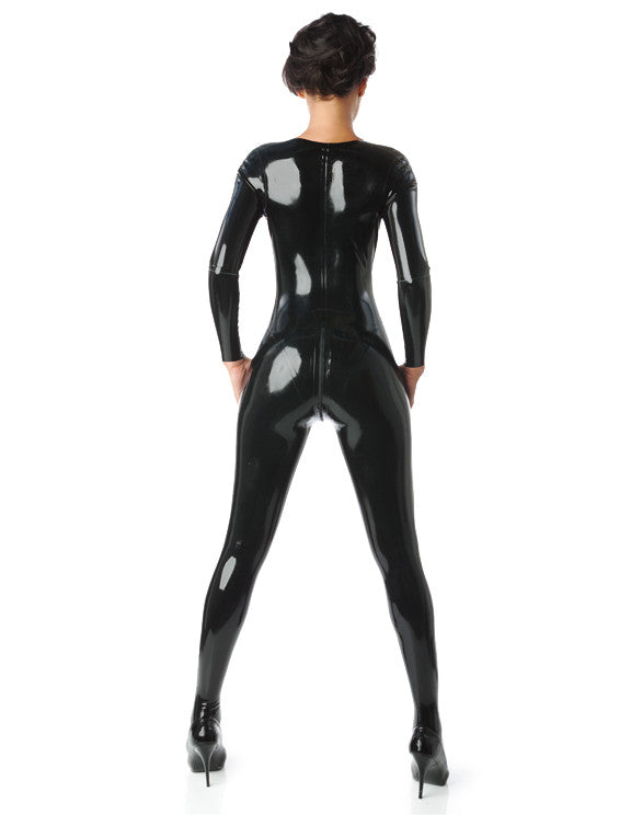 Pure Latex Tights Zentai Wear Fetish Rubber Catsuit Bodysuit Neck Entry With Zipped Crotch - Sins & Temptations