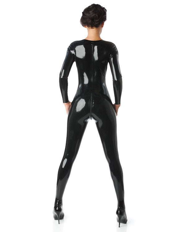 Pure Latex Tights Zentai Wear Fetish Rubber Catsuit Bodysuit Neck Entry With Zipped Crotch - Sins & Temptations