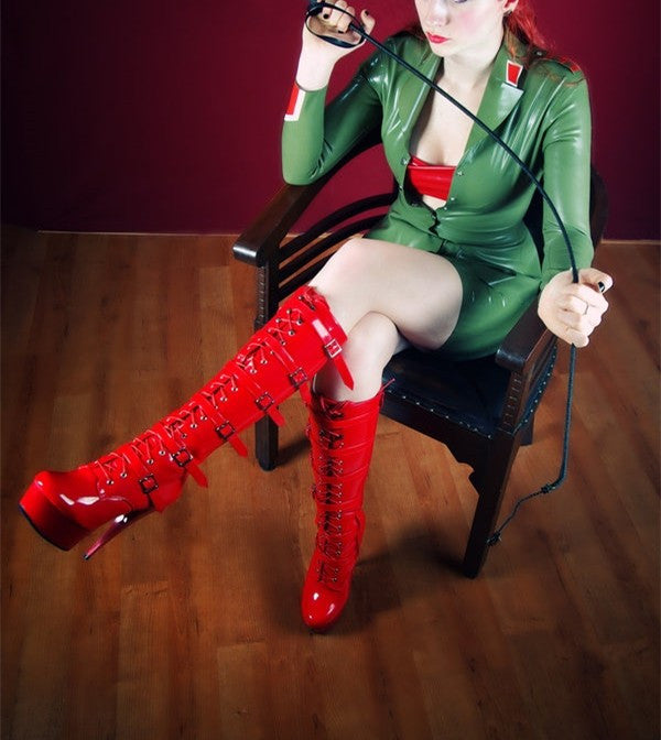 Pure Latex Handmade Latex Rubber Army Uniform Jacket Dress Latex Rubber Outfit Girls - Sins & Temptations