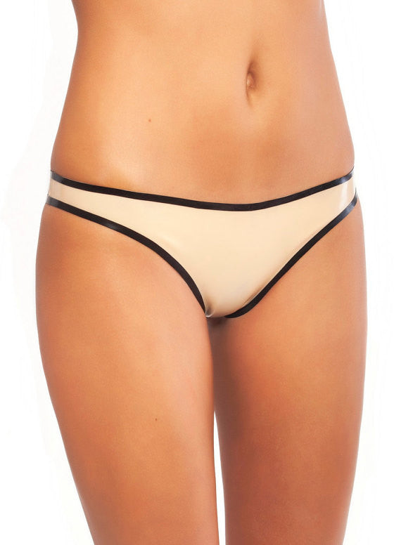 Pure Latex string panties with trim  Latex Women's T-BACK Panties - Sins & Temptations